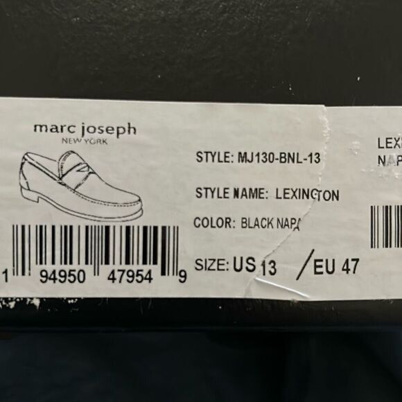 Marc Joseph NY Men's Size 13 Lexington Slip On Loafers Black Napa Leather - Picture 14 of 15